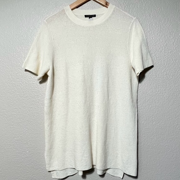 Eileen Fisher Organic Linen Blend Tunic Knit Top Size L - Picture 5 of 10